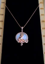 Panther Mother Of Pearl Locket with Chain (Rose Gold) NEC001075