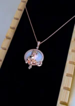 Panther Mother Of Pearl Locket with Chain (Rose Gold) NEC001075 - Image 2