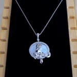 Panther Mother Of Pearl Locket with Chain (Silver) NEC001074