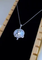 Panther Mother Of Pearl Locket with Chain (Silver) NEC001074 - Image 2