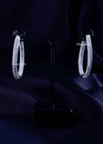 Pave Teardrop Balis (Silver) EAR002257