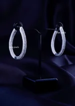 Pave Teardrop Balis (Silver) EAR002257 - Image 2