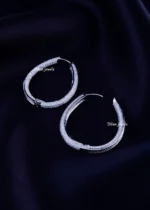 Pave Teardrop Balis (Silver) EAR002257 - Image 3