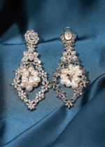 Pearl Bunch Danglers (Silver) EAR000479 - Image 3