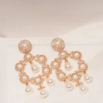 Pearl Classic Danglers (Yellow Gold) EAR000455