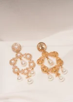 Pearl Classic Danglers (Yellow Gold) EAR000455 - Image 2