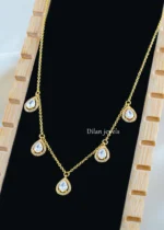 Pearl Drop Elegance Necklace Set (Yellow Gold) NEC002573 - Image 2