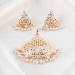 Pearl Filigree Dome Pendant Set (Yellow Gold) PSET02473