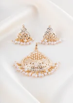 Pearl Filigree Dome Pendant Set (Yellow Gold) PSET02473