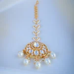 Pearl Fusion Polki Mang Tika (Yellow Gold) ACC000969