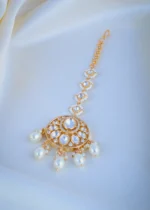 Pearl Fusion Polki Mang Tika (Yellow Gold) ACC000969 - Image 2