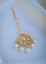 Pearl Fusion Polki Mang Tika (Yellow Gold) ACC000969 - Image 3