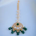 Pearl Fusion Polki Mang Tika (Yellow Gold) ACC000977