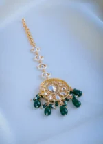 Pearl Fusion Polki Mang Tika (Yellow Gold) ACC000977 - Image 3