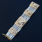 Pearl Jadau Broad Bracelet (Yellow Gold) BRA001112