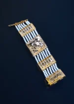 Pearl Jadau Broad Bracelet (Yellow Gold) BRA001112 - Image 3