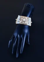 Pearl Jadau Flower Bracelet (Yellow Gold) BRA001111 - Image 2