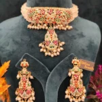 Pearl- Jadau Neckace Set (multi-colored)- NEC12012307