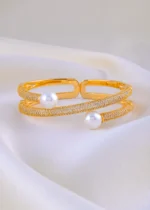 Pearl Luxe Open Cuff (Yellow Gold) BRA001885 - Image 2