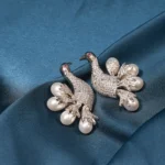 Pearl Peacock Earrings (Silver) EAR000483