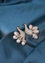 Pearl Peacock Earrings (Silver) EAR000483