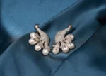 Pearl Peacock Earrings (Silver) EAR000483 - Image 2