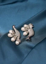 Pearl Peacock Earrings (Silver) EAR000483 - Image 3