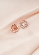Pearl Stud Earrings (Rose Gold) EAR000677 - Image 3