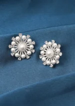 Pearl Stud Earrings (Silver) EAR000711 - Image 2