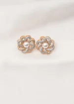 Pearl Stud Earrings (Yellow Gold) EAR000678