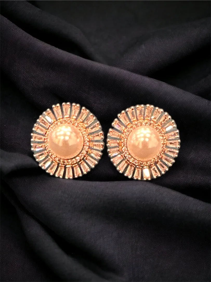 Pearl-Studs-Rose-Gold-EAR000080 Pearl Studs (Rose- Gold) EAR000080 - Image 1