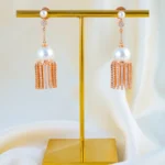 Pearl Tassel Drop Earrings (Rose Gold) EAR001589