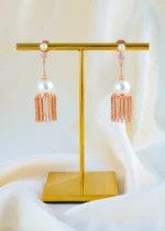 Pearl Tassel Drop Earrings (Rose Gold) EAR001589