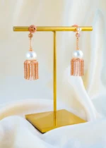 Pearl Tassel Drop Earrings (Rose Gold) EAR001589 - Image 3