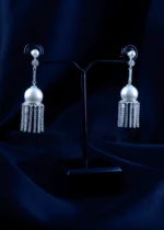 Pearl Tassel Drop Earrings (Silver) EAR001590 - Image 2