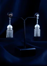 Pearl Tassel Drop Earrings (Silver) EAR001590 - Image 3