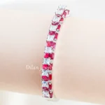 Pink Aura Diamond Bracelet (Silver) BRA002638