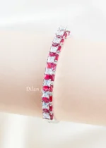 Pink Aura Diamond Bracelet (Silver) BRA002638
