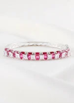 Pink Aura Diamond Bracelet (Silver) BRA002638 - Image 2