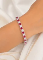 Pink Aura Diamond Bracelet (Silver) BRA002638 - Image 4