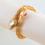 Pink Gold Plated Kundan Bracelet- BRA002792