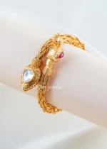 Pink Gold Plated Kundan Bracelet- BRA002792