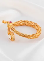 Pink Gold Plated Kundan Bracelet- BRA002792 - Image 3