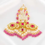 Pink Gold Plated Kundan Kalgi- KALGI2767