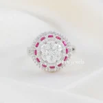 Pink Halo Elegance Ring (Silver) RING02694