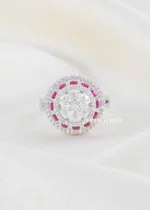 Pink Halo Elegance Ring (Silver) RING02694