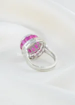 Pink Halo Elegance Ring (Silver) RING02694 - Image 3