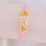 Pink Luxe Infinity Bracelet (Yellow Gold) BRA002202