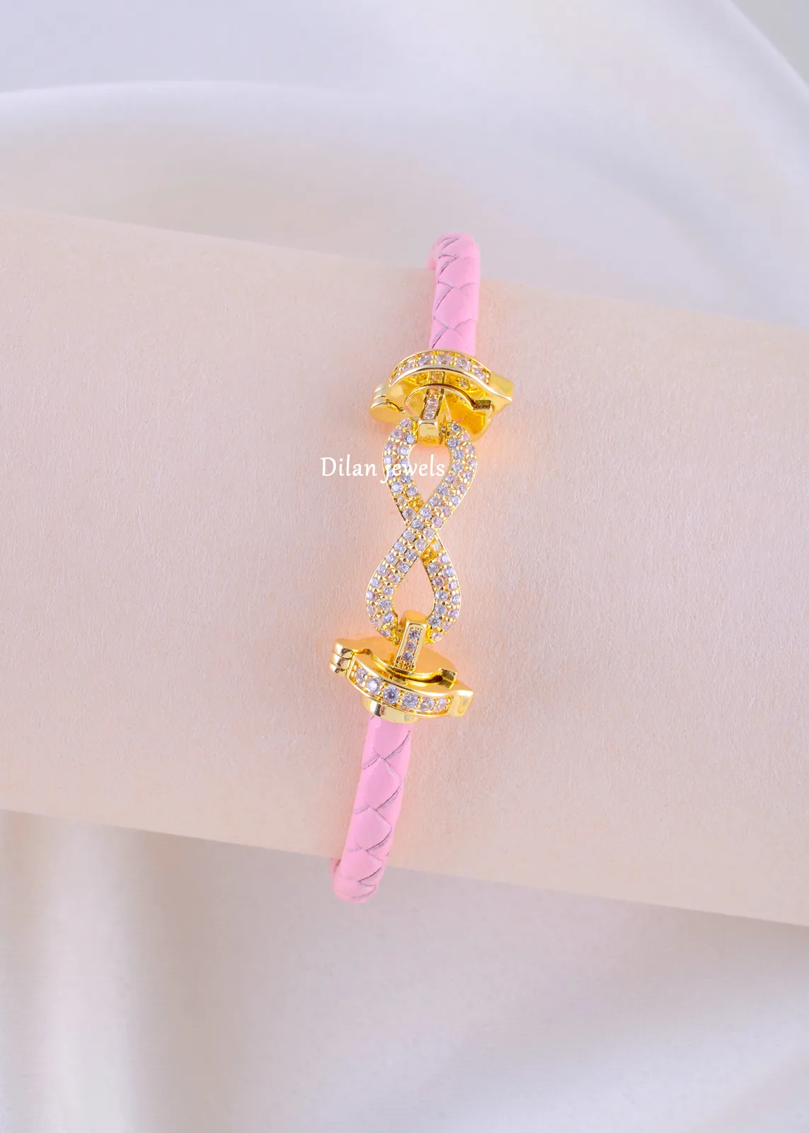 Pink-Luxe-Infinity-Bracelet-Yellow-Gold-BRA002202a Pink Luxe Infinity Bracelet (Yellow Gold) BRA002202 - Image 1