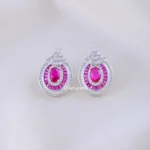 Pink Majesty Classic Studs (Silver) EAR002284
